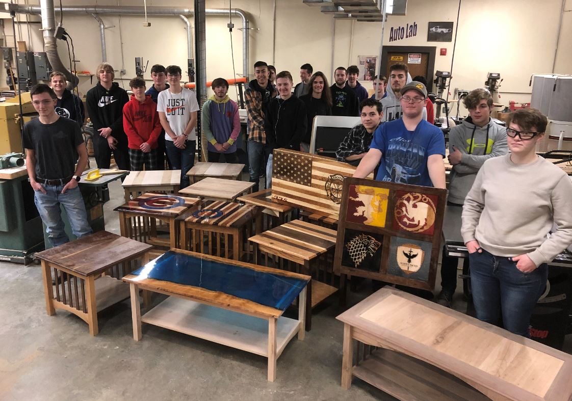 Gwinn High School students learn construction through sauna building