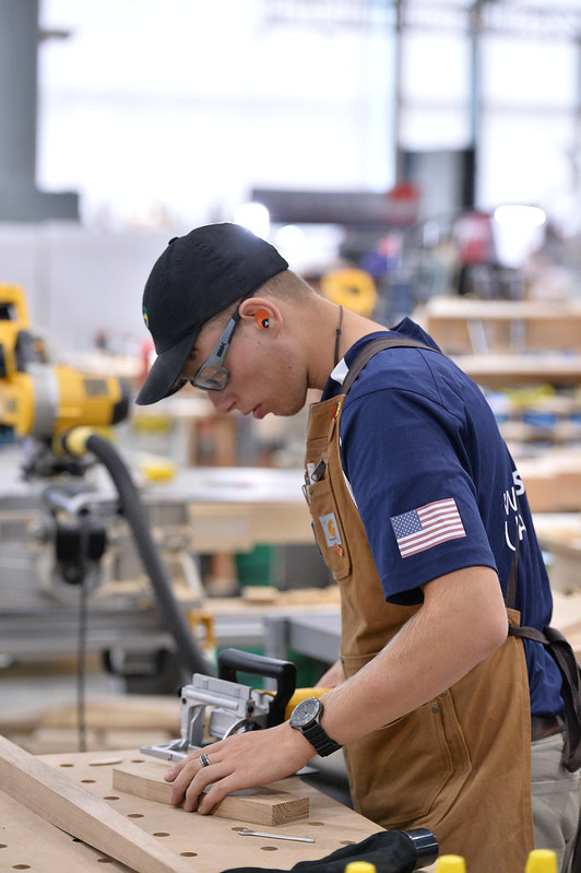 Students compete in first live SkillsUSA Cabinetmaking contest since 2019